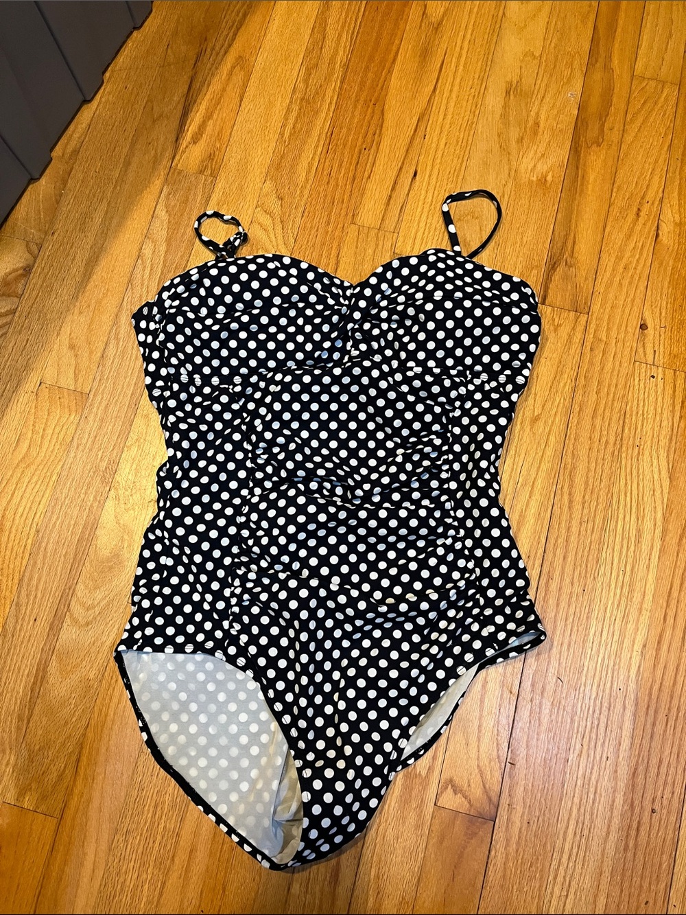 Black and White Polka Dot One-Piece Swimsuit